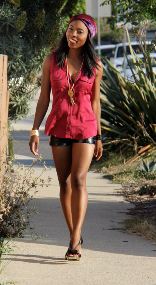 Inspired by St. Louis: The Soulful Turbanista in Patent Leather Shorts